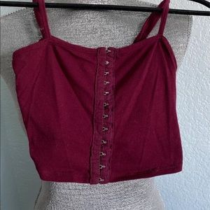 Maroon crop top tank top